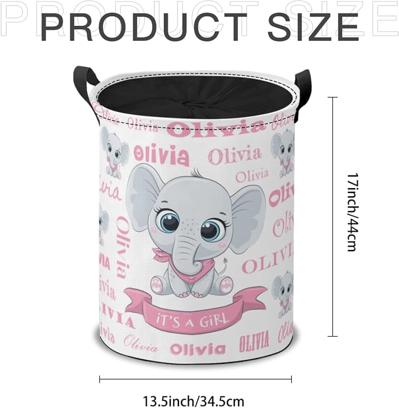 Custom Name Laundry Hamper Basket, Personalized Collapsible Portable Laundry Bag with Name, Storage Bins Baskets, Baby Boys Girls Laundry Basket,Toys Storage Basket, Gifts Basket, Bedroom Home Decor