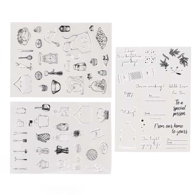 Sellos para manualidades, 3 hojas de sellos transparentes, sellos transparentes para bricolaje, sellos transparentes de calidad superior