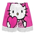 thumbnail image 4 of Hello Kitty Womens Lace Boxer Pajamas Shorts Soft Elastic Waist Lounge Shorts Printed PJ Bottoms, 4 of 7