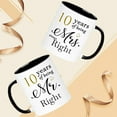 thumbnail image 2 of WOSIWULA4 Year Anniversary Coffee Mugs Set of 2, 4 Years of Being Mr Right/Mrs Always Right, 4th Wedding Anniversary Decorations Gifts Presents Cups for Couple Parents Grandparents, 11oz, 2 of 6