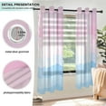 thumbnail image 3 of Yayeee Window Curtains Set of 2 for Living Room Light Filtering 63"x52", Light Pink Stripes, 3 of 7