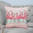 thumbnail image 4 of Pink Flamingo 26x26 Pillow Covers Set of 2, Summer Tropical Flamingo Hawaii Animals Throw Pillow Covers Decorative Couch Cushion Case, Microfiber Square Pillowcases for Bedroom Car Living Room, 4 of 7