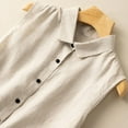 thumbnail image 6 of Plus Size Tank Tops for Women 2025 Casual Loose Sleeveless Lapel Neck Button Down Shirts Cotton Linen Flowy Tops, 6 of 8