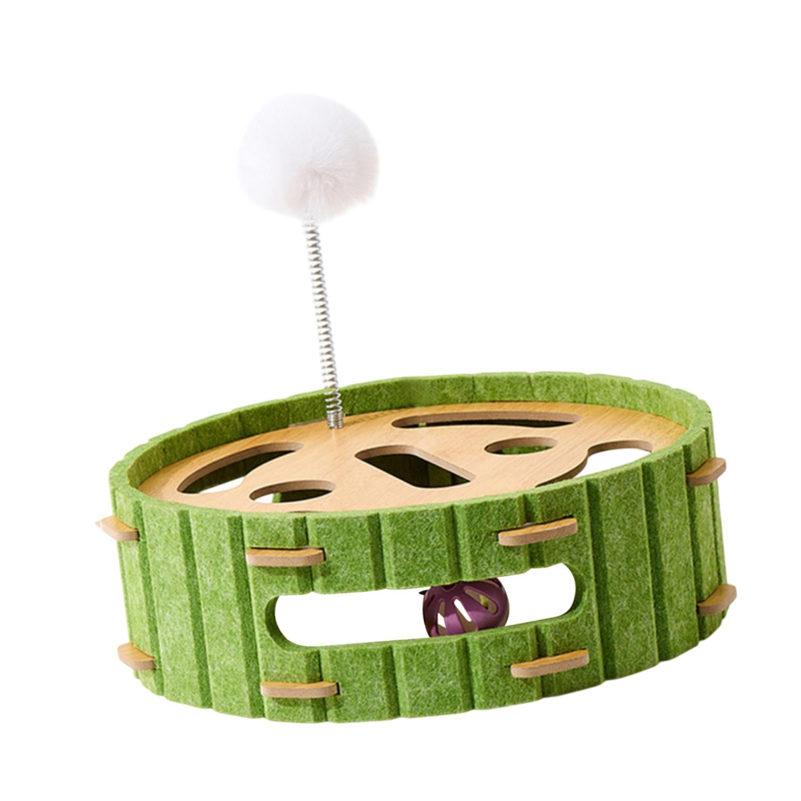 Serenable Cat Scratcher Toy with Interactive Balls Cat Scratching Board Accessory Puzzles Ball Track for Training Indoor Kitten Clawing Round