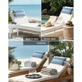 thumbnail image 4 of Blue Gradient Outdoor Head Resting Pillows with Insert Water Ripple 1 Pack Waterproof Lumbar Pillows with Adjustable Elastic Strap for Patio Recliner Chaise Beach Chair, 11"x16", 4 of 4