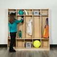 thumbnail image 4 of Emma + Oliver Wood 5 Section School Coat Locker with Bench, Cubbies and Storage Organizer Hook, 4 of 13