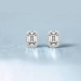 thumbnail image 3 of Diamond Stud Earring | 4 Carat IGI Certified Emerald Shape Lab Grown Diamond Stud | 14K in Yellow Gold | Solice Lab Diamond Halo Stud Earrings | Prong Setting | FG-VS1-VS2 Quality | Friendly Diamonds, 3 of 5