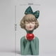 thumbnail image 4 of Estatuas modernas y adorables de niñas, figuras decorativas para sala de estar, dormitorio, Manzana niña verde, 4 of 4