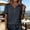 Navy, variant on Women's Loose-Fit Linen Button-Up Shirt with Short Sleeves and Round Neck