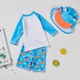 thumbnail image 2 of Lovebay 0-8Y Child Boys Two Pieces Swimsuit Set Crab Bathing Suit Rash Guards Swimwear with Hat UPF 50+, 2 of 9