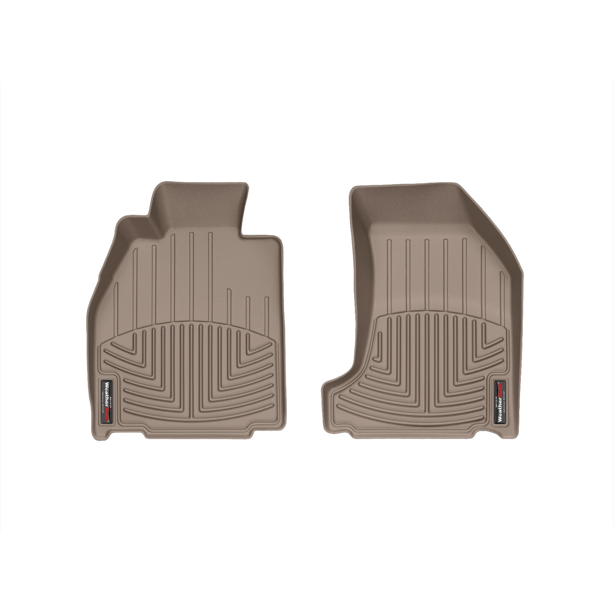 WeatherTech Custom Fit FloorLiners compatible with 452391 - 1st Row (Driver & Passenger) Tan