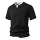 thumbnail image 1 of pstuiky camiseta de hombre, Camiseta básica de manga corta para hombre, de talla grande, con cuello doble, holgada, de color liso camisetas de hombre m, 1 of 4
