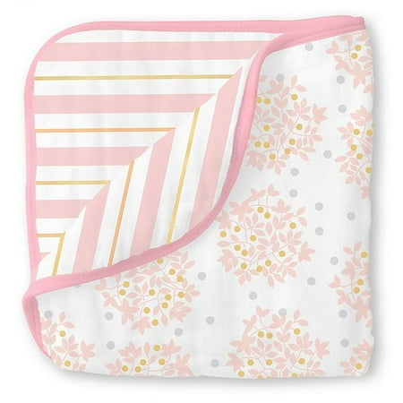UPC: 0817606020888 | Swaddle Designs Heavenly Floral Muslin Luxe Blanket in Pink