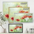 thumbnail image 4 of Designart 'Red Blossoming Poppies Over Wild Green I' Traditional Framed Canvas Wall Art Print, 4 of 5