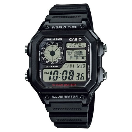 Casio Adult Men's Digital Resin Square Plastic Watch AE1200WH-1A