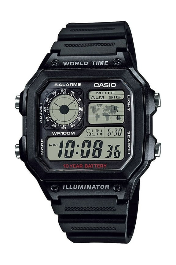 Adult Men's Digital Resin Square Plastic Watch AE1200WH-1A