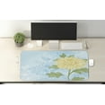 thumbnail image 2 of Flower Computer Mouse Pad, Yellow Flower Chrysanthemum on a Blue Abstract and Romantic, Rectangle Non-Slip Rubber Mousepad X-Large, 35" x 15" Gaming Size, Pale Yellow Olive Green, by Ambesonne, 2 of 2