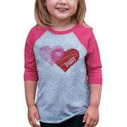 Custom Party Shop Girls Mommy  Daddy  Me Valentines Vintage Baseball Tee