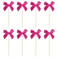 thumbnail image 2 of AYktou 8 Pcs Ribbon Bow Cupcake Toppers, Bowknot Cake Topper Birthday Decorations Valentines Party Bowknot Cupcake Picks Wedding Bridal Engagement Fruit Fork Snacks Display Decorations, 2 of 8