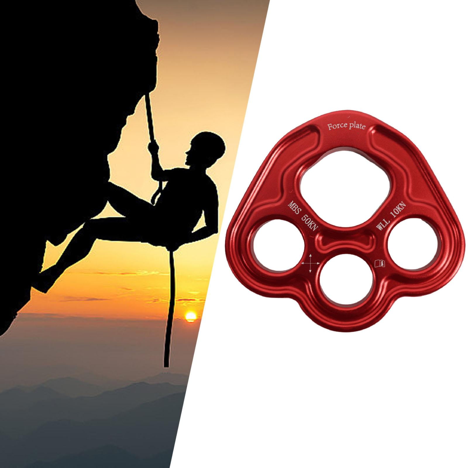 Outdoor 4 Holes Paw Rigging Plate Rope Access Climbing Anchor Durable Sturdy Rigging System Multipurpose Climbing Gear Red