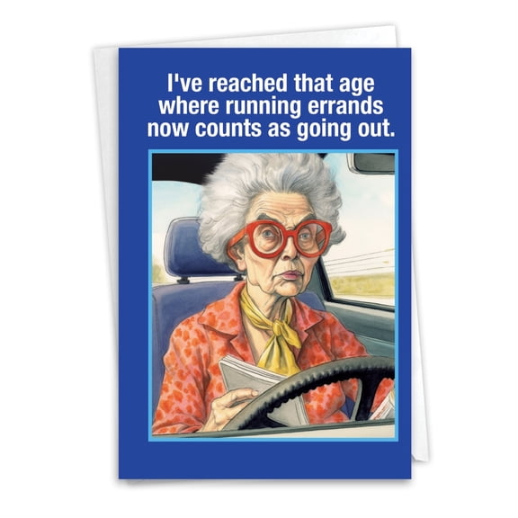 NobleWorks Funny Birthday Greeting Card with 5 x 7 Inch Envelope (1 Card) Bday Errands C10836BDG