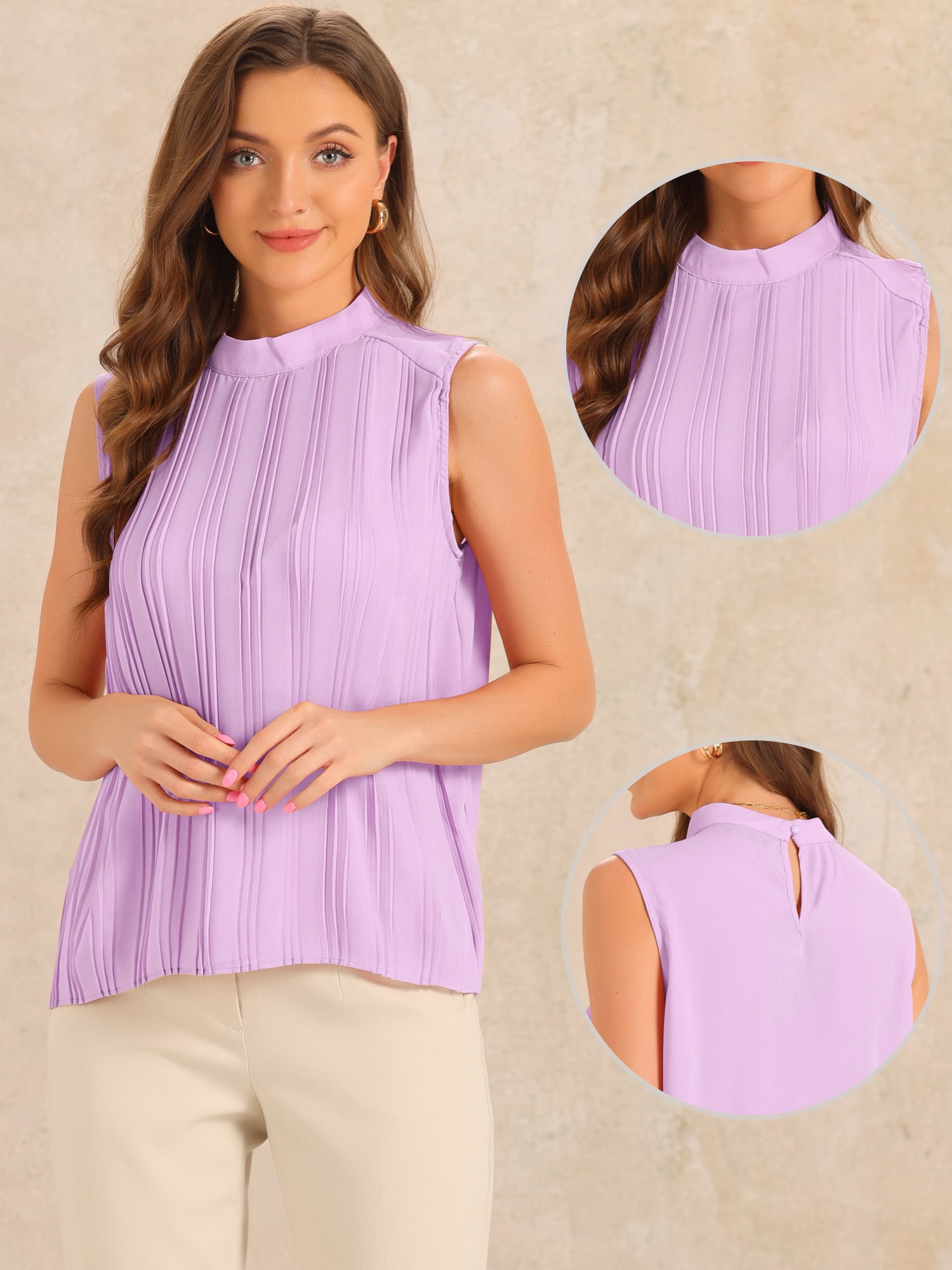 DARING DIVA Women's Work Business Casual Tank Top M Purple