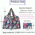 thumbnail image 3 of Bolsa de compras plegable portátil grande y mediana para supermercado Bolsa de compras portátil Bolsa de gran capacidad Bolsa de tela impermeable Tela vegetal, 3 of 4