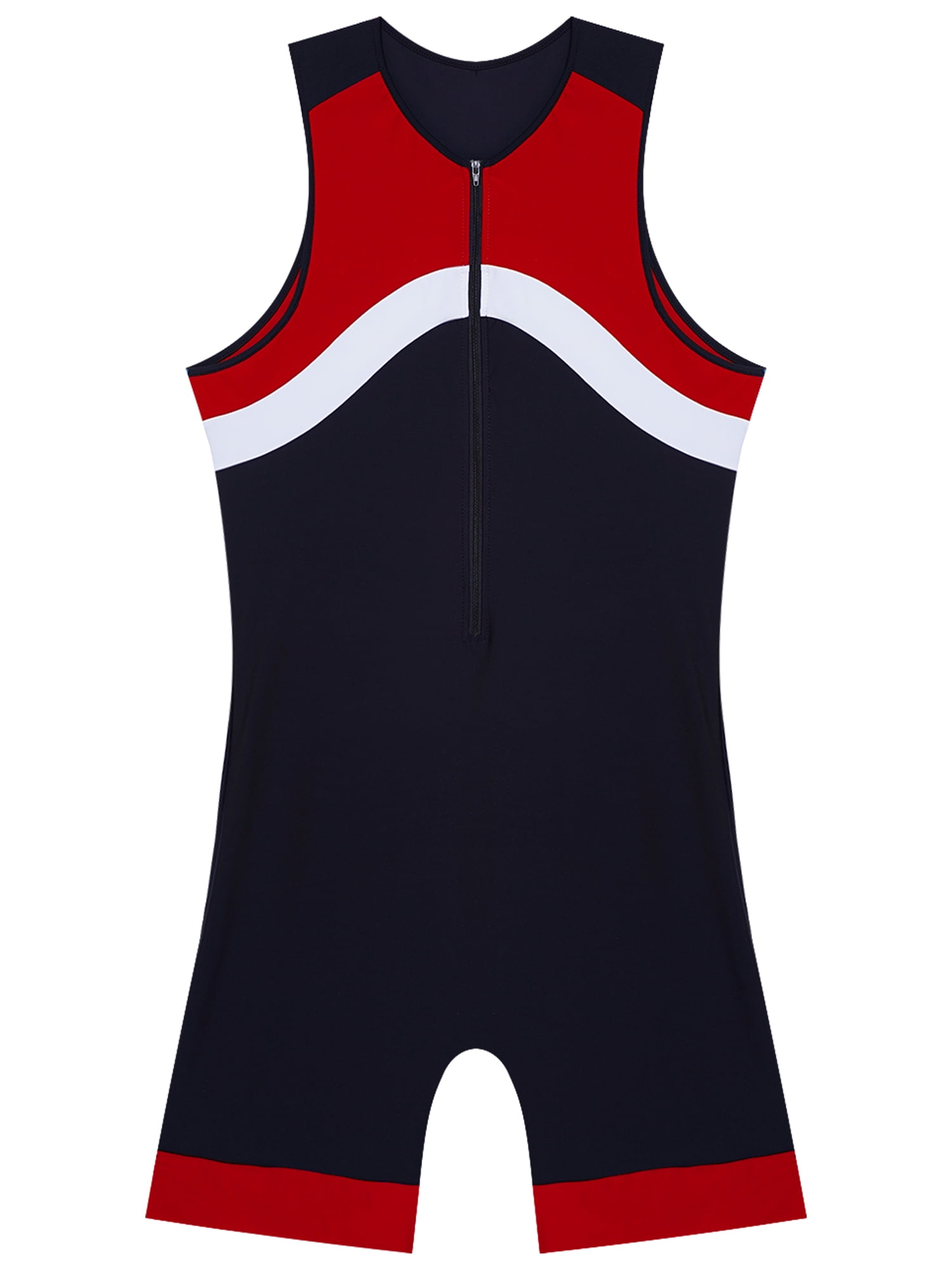 Rswnyirn Men Quick Dry One Piece Swimsuit Zipper Bathing Suit