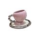thumbnail image 2 of Taza de cerámica para café, té, con asa y posavasos, para zumo, té, café con leche y leche. Taza Violeta, 2 of 9