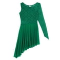 thumbnail image 6 of MSemis Women Girls Lyrical Ballet Dance Costume  Asymmetric Leotard Dresses Dark_Green X-Small, 6 of 7