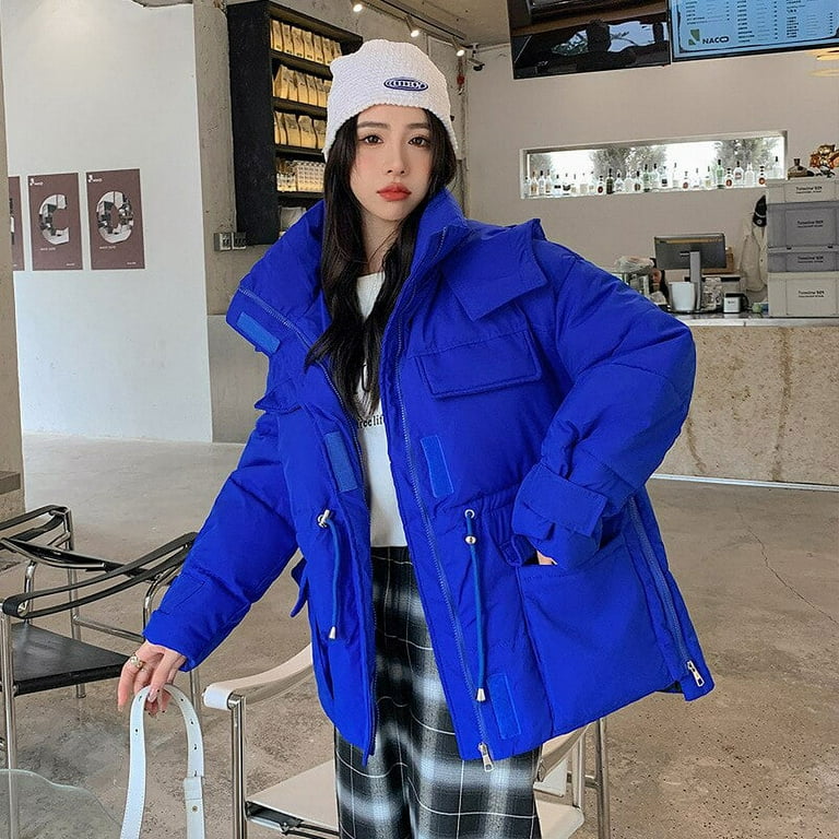 DanceeMangoo Winter Coat Women Loose White Coat Korean Short Jacket Hooded Casual Coats and Jackets for Women Chaqueta Mujer Invierno Zm Walmart
