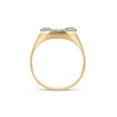 thumbnail image 3 of 10kt Yellow Gold Mens Round Diamond Lucky Horseshoe Ring 1/20 Cttw, 3 of 4