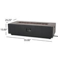 thumbnail image 3 of Reign Metal Outdoor 50,000 BTU Rectangular Fire Pit with Tank Holder, Brushed Black, 3 of 14