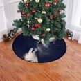 thumbnail image 2 of FMSHPON Wolf Howling at The Moon Xmas Christmas Tree Skirt Stand Mat for Holiday Party Decoration Indoor Outdoor 36 inches, 2 of 3