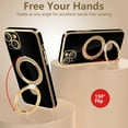 thumbnail image 3 of for iPhone 15 Plus Case with Magnetic Ring Stand, [Compatible with MagSafe] [Full Camera Lens Protection] Luxury Plating Slim Soft Flexible Cover 15 Plus Phone Cases for Women Men Black, 3 of 16