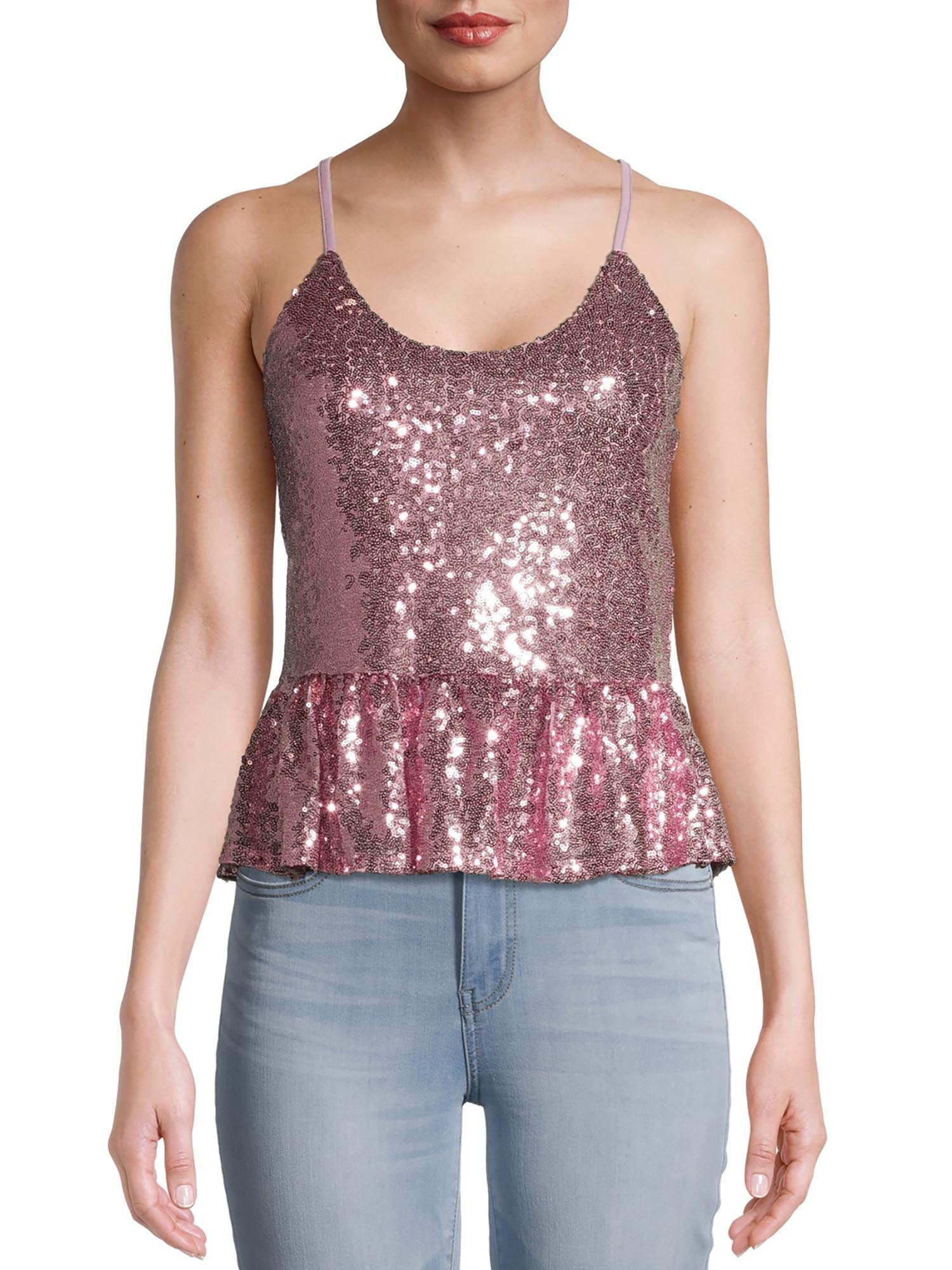 peplum sequin top