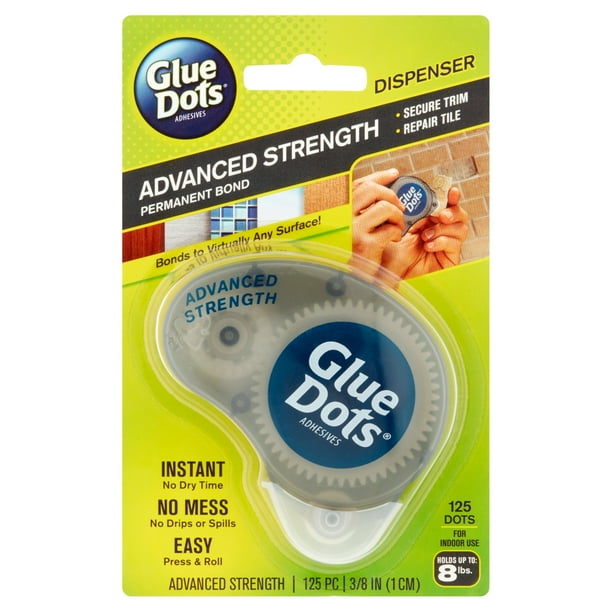 Glue Dots Adhesives Advanced Strength Permanent Bond Dispenser, 125