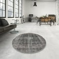 thumbnail image 3 of Ahgly Company Indoor Round Mid-Century Modern Gray Oriental Area Rugs, 7' Round, 3 of 6