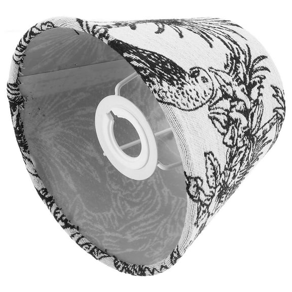 SOPOTUTU Drum Lamp Shades Embroidered Lamp Shade Black Fabric Iron 1Set