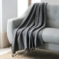thumbnail image 3 of NOVICA Artisan Handmade Throw Solid Blanket Grey Acrylic India Pillows Stormy Weather 'Grey Dove', 3 of 6