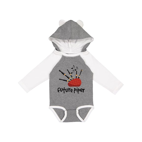 Inktastic Bagpiper Kids Future Piper Boys or Girls Long Sleeve Baby Bodysuit
