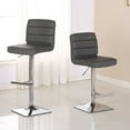 thumbnail image 3 of Bradford Black Faux Leather Swivel Adjustable Bar Stools(Set of 2), 3 of 10
