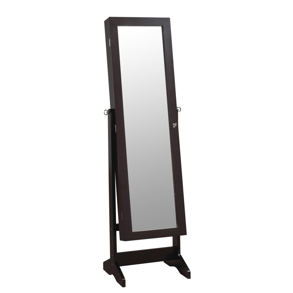ViscoLogic Mirrored Jewelry Armoire Stand, Mirror, Necklaces