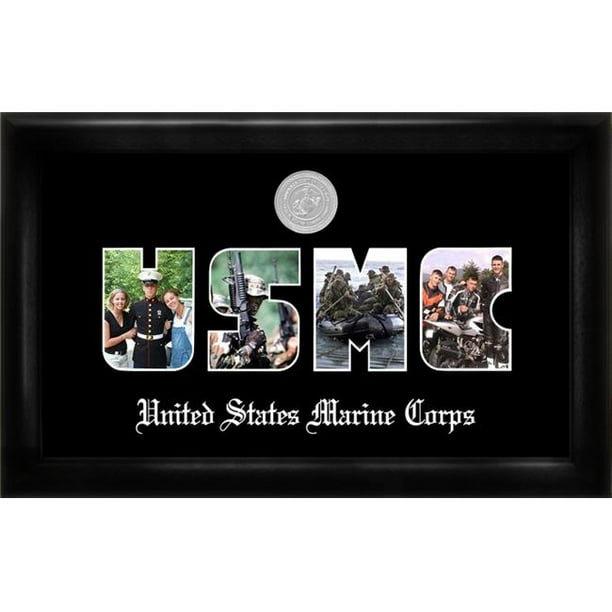 Campus Image MASSS002 Marine Corp Collage Photo Frame Silver Medallion