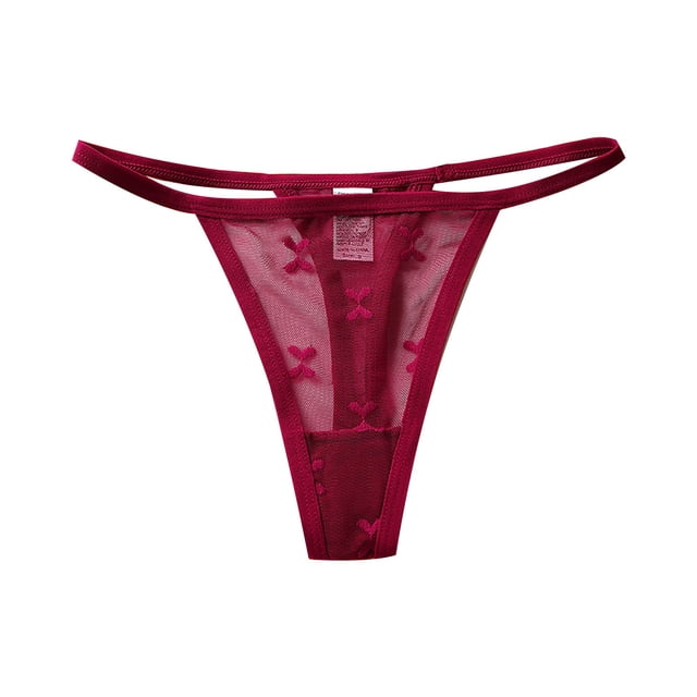 Aayomet sous-Vêtements en Coton pour Femmes Dentelle Pur Coton Entrejambe (Rouge, P)