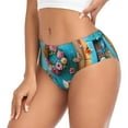 thumbnail image 2 of Fotbe Whimsical Cats and Flowers Scene Calzones Estampados para Mujer – Ropa Interior de Algodón, Cómoda, Suave y Elástica-3X-Large, 2 of 6