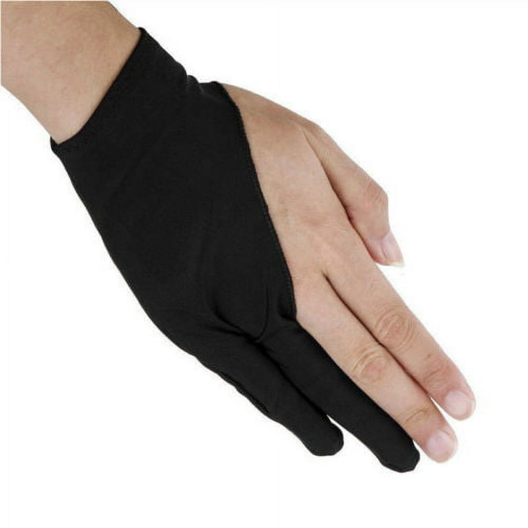 Classic Black Artist Glove | Drawing, Graphics Designing| 2-Finger Anti-fouling Glove| Fits Right and Left hand| Unisex 