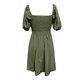 thumbnail image 4 of Vestido plisado con cuello cuadrado y mangas abullonadas para mujer - Vestido mini informal de verano en color liso - S-XXL, 4 of 5