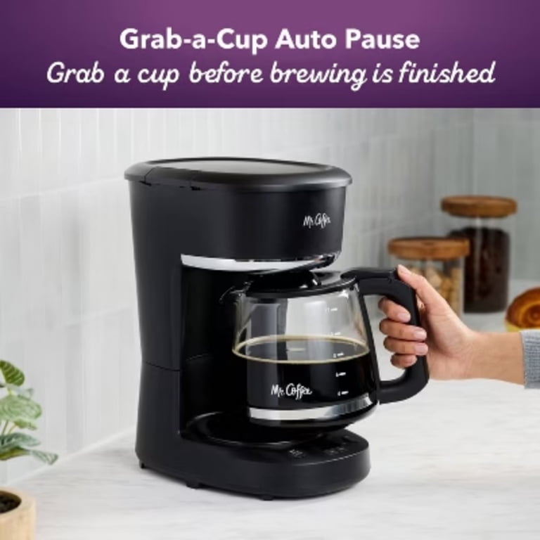 Mr. Coffee 12-Cup Programmable Coffee Maker Black: Drip Machine