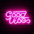 thumbnail image 5 of Letrero de neón con luz LED nocturna "Good Vibes" de Rose, ideal para habitación infantil, tienda, juegos, regalo de Año Nuevo (33 x 18 cm), 5 of 5